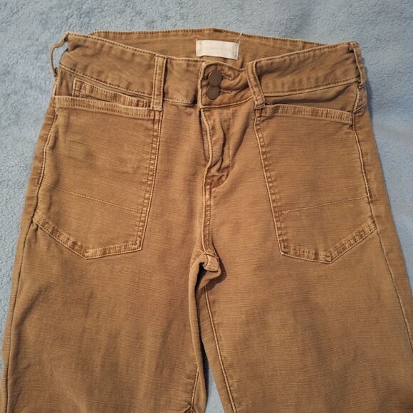 Altar'd State Women Brown Denim Cargo Straight Button-Roll-Up-Leg Size 27 - Picture 5 of 16
